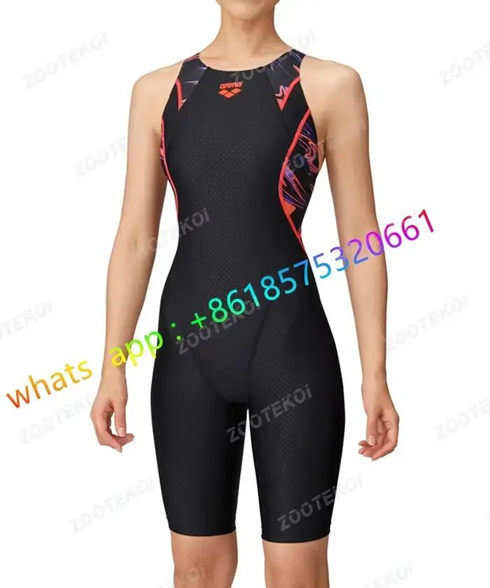 Maillot de bain une pièce pour femmes, Triathlon, entraînement professionnel, longueur aux genoux, c