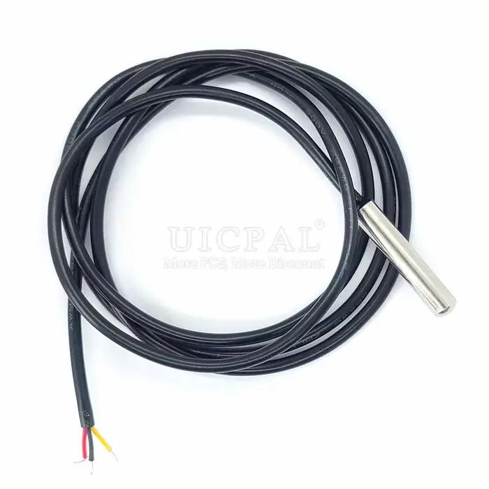 Sonde de capteur de température DS18B20, en acier inoxydable 304, 6x30MM OD 3.0MM, câble de capteurs