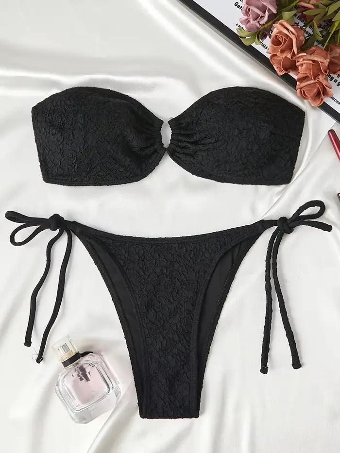 Maillot de bain pour femmes, blanc, noir, sexy, culotte tanga, push up, vêtements de plage, d'été, 2