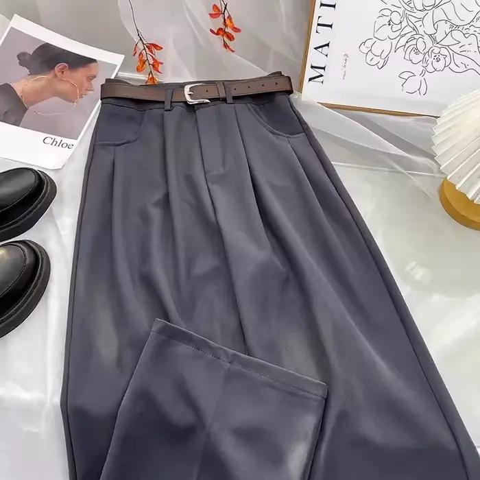 Costume taille haute pour femmes, pantalon élégant, 5 couleurs unies, avec poches, décontracté, pour