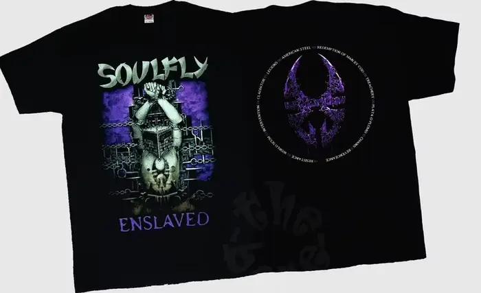 Nouveau T-shirt imprimé Dtg/Dtf -SOULFLY- Enslaved - taille- S,M,L,XL,2-3-4-5XL