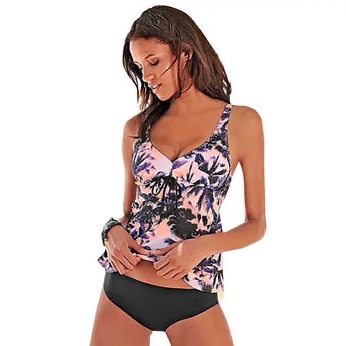 Maillot de bain brésilien deux pièces pour femmes, tankini, vintage, rembourré, tenue de plage, gran