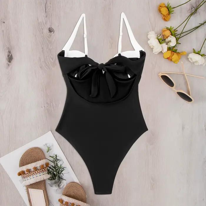 Maillot de bain une pièce à bretelles pour femmes, sexy, dos nu, monokini, push-up, vêtements de pla