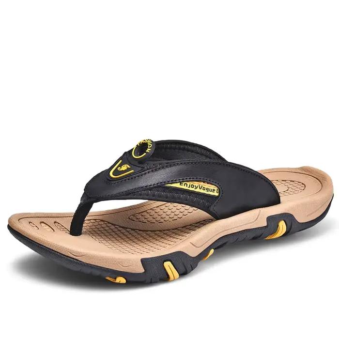 Mayba-Pantoufles de plage d'été pour hommes, tongs en cuir, chaussures décontractées, taille 38-45