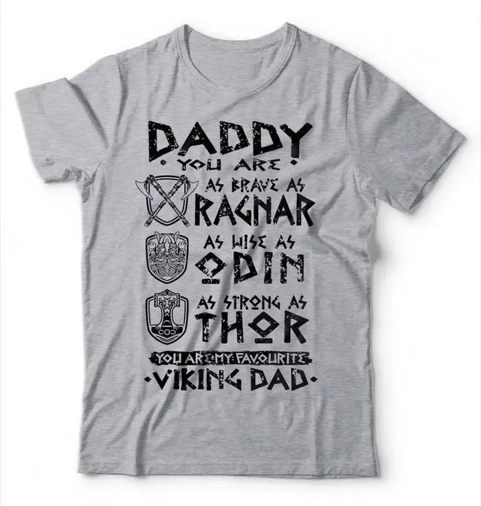 T-Shirt homme Viking papa Ragnar Thor Odin mythologie nordique T-Shirt rétro Streetwear haute qualit