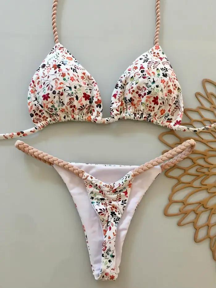 Sexy licou Bikini ensemble femmes maillot de bain deux pièces Triangle string maillot de bain brésil