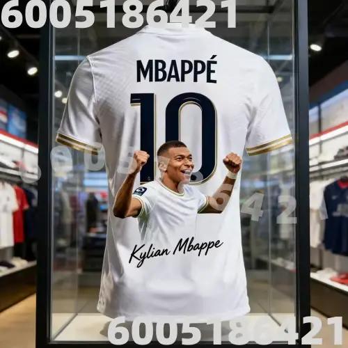 Nouveau maillot de football signé Mbappé 10 Madrid 2026 pour hommes et femmes, respirant et à séchag