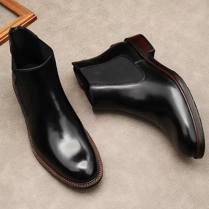 Bottines, bottes pour hommes, style anglais, cuir, grandes