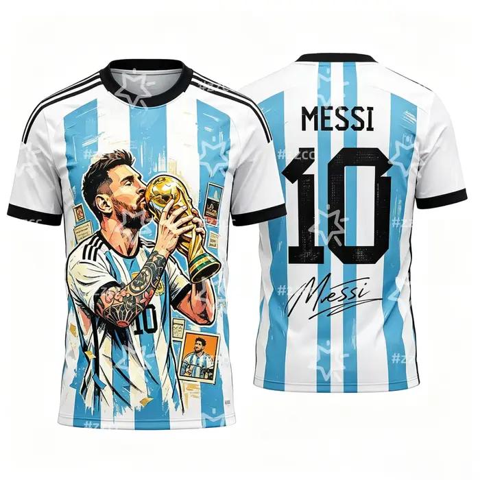 Maillot de football Messi N ° 10 2026, cadeau commémoratif pour les fans, t-shirt de sport d'été pou