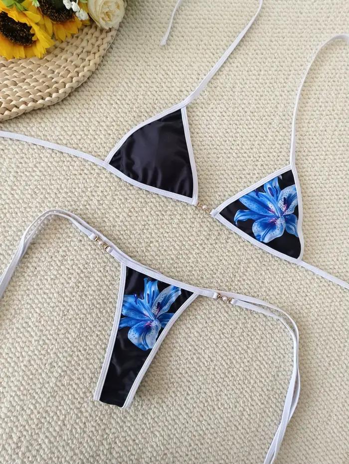 Maillot de bain sexy maillot de bain à rayures femmes micro bikini ensemble string maillot de bain i