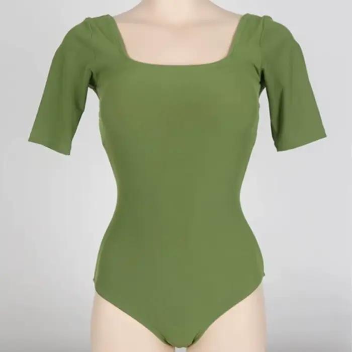 Maillot de bain femme couleur unie, maillot de bain évidé, design ajusté, taille haute, dos nu, mail