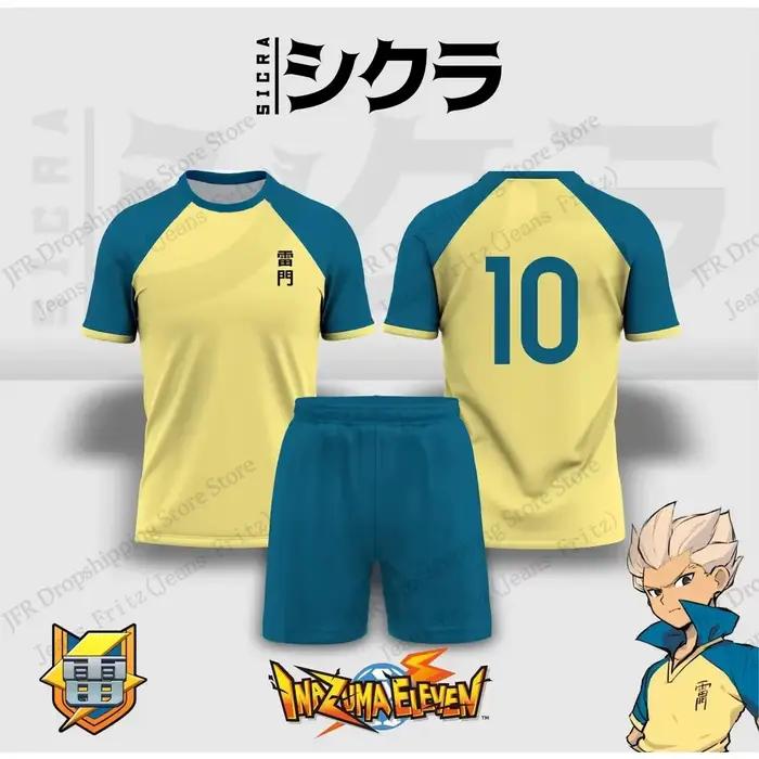 Maillot ensemble maillot Inazuma onze Anime Football impression 3d ensemble hommes mode T-shirt + co