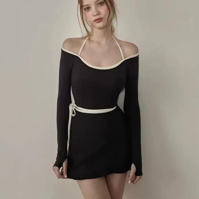 Maillot de bain une pièce amincissant à manches longues pour femme, style conservateur, élégant et t