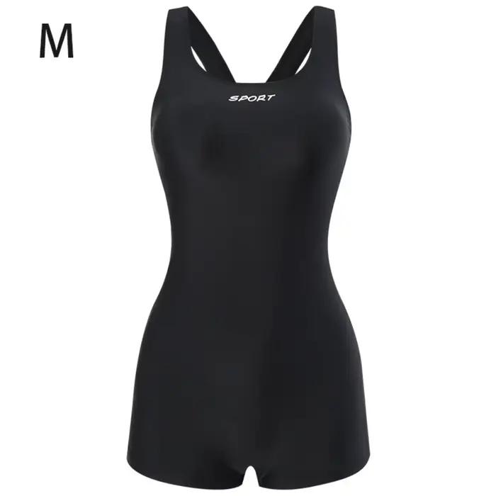 Maillot de bain une pièce à bords plats, résistant au chlore, avec coussinet de poitrine, amincissan