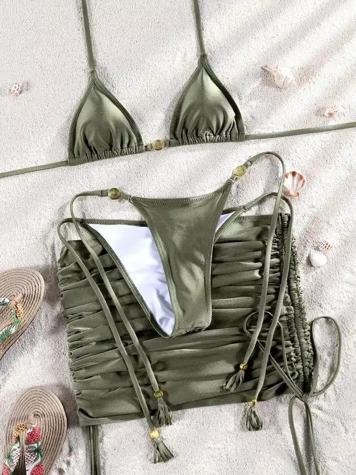 2025 Triangle Bikini Micro tongs maillot de bain femmes deux pièces costume maillots de bain bandeau