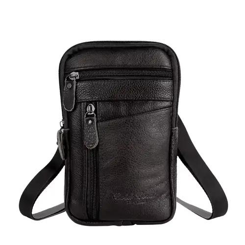 Sac de taille en cuir pour hommes, sac pour téléphone portable, ceinture de Sport de plein air, peti