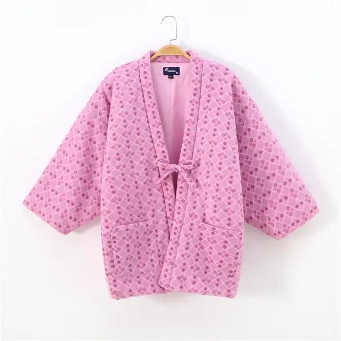 Veste Hanten d'hiver pour femmes, kimono japonais, vêtements de maison, pyjama, haori matelassé en c