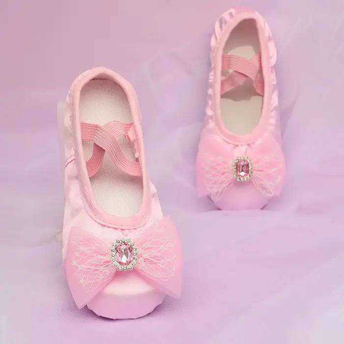 Chaussures pour grande fille enfants chaussures chaussures de danse danse chaude Ballet Performance 