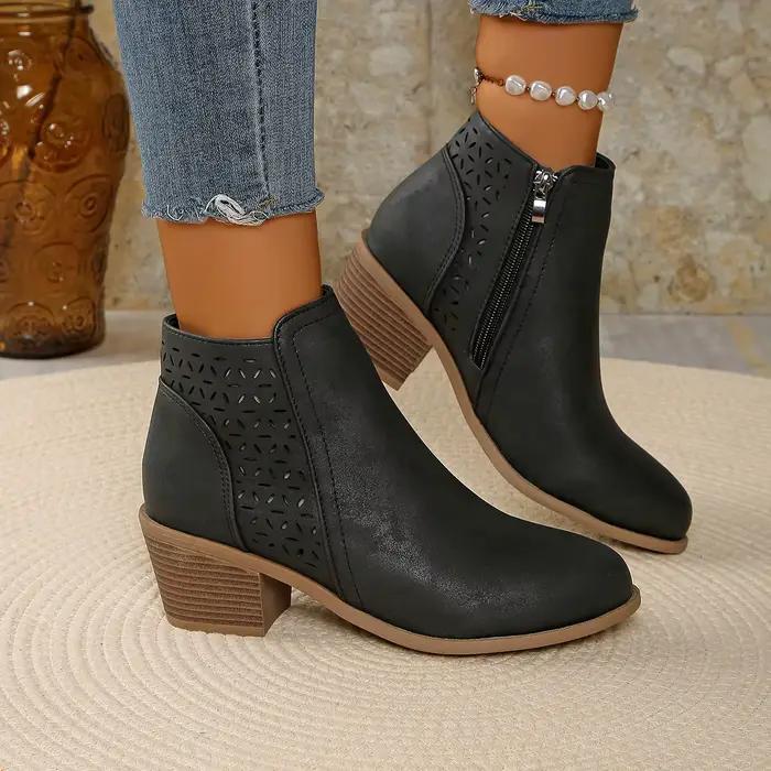 Femmes bottines 2025 nouvelle grande taille mode bottes bout pointu talon carré femmes chaussures au