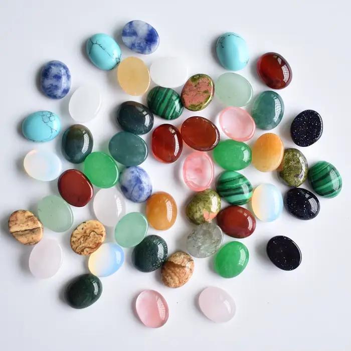 Pierre naturelle de haute qualité, toutes tailles de perles ovales sans trou pour la fabrication de 