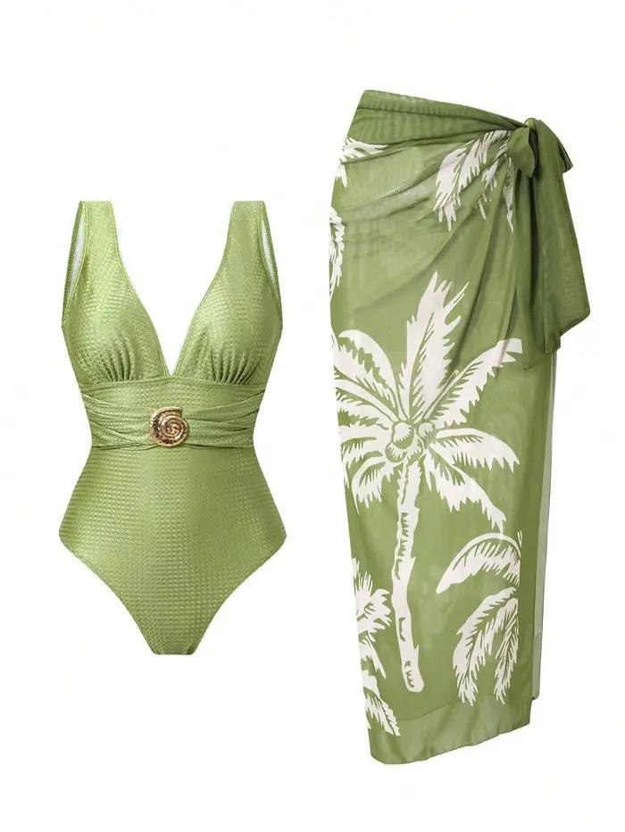 Maillot de bain une pièce pour femme, style conservateur, thème sources chaudes, haute élasticité, s