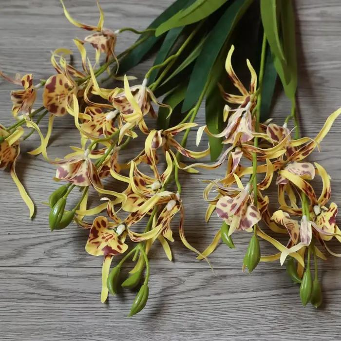 Impression 3D Phalaenopsis Silk Real Touch Spider Orchid Flowers, Home Table Vase Decor, Christmas P