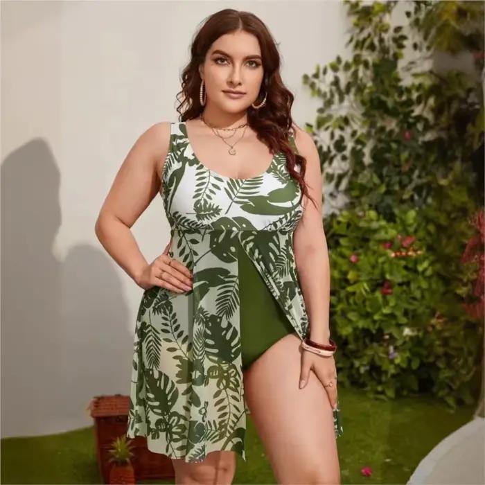 Maillot de bain une pièce grande taille pour femme, taille haute, push-up, effet ventre plat, ensemb