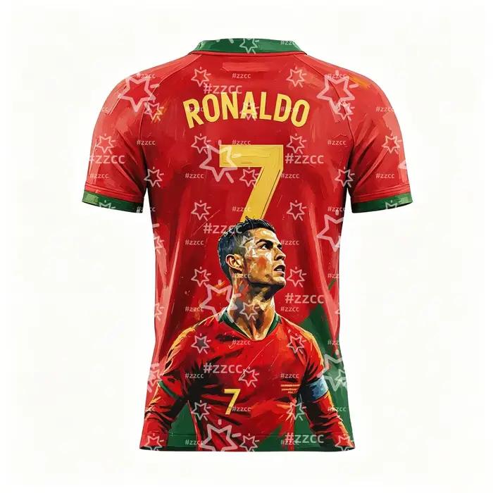 Maillot de football Ronaldo 25-26 Portugal, cadeau pour les fans de football, t-shirt de sport d'été