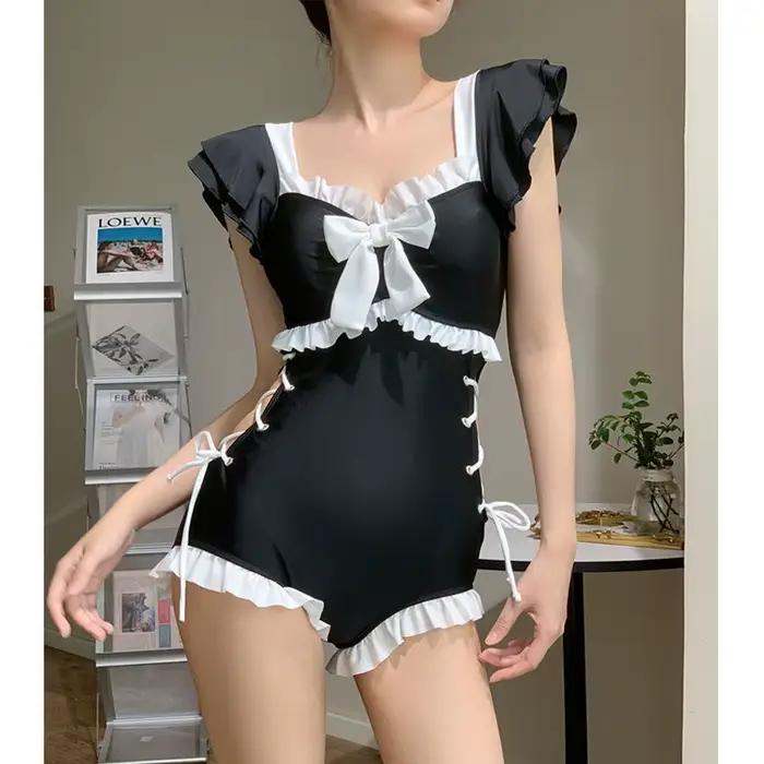 Maillot de bain une pièce pour femme, jolie fille, couverture conservatrice, effet amincissant, nouv