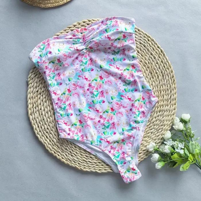 Maillot de bain une pièce imprimé banrib, sexy, sans bretelles, élégant, monokini, pour femmes, vête