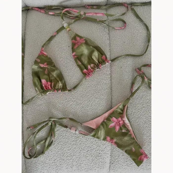 Micro Bikinis 2026 Sexy femmes maillot de bain maillots de bain femme Floral string Bikini ensemble 