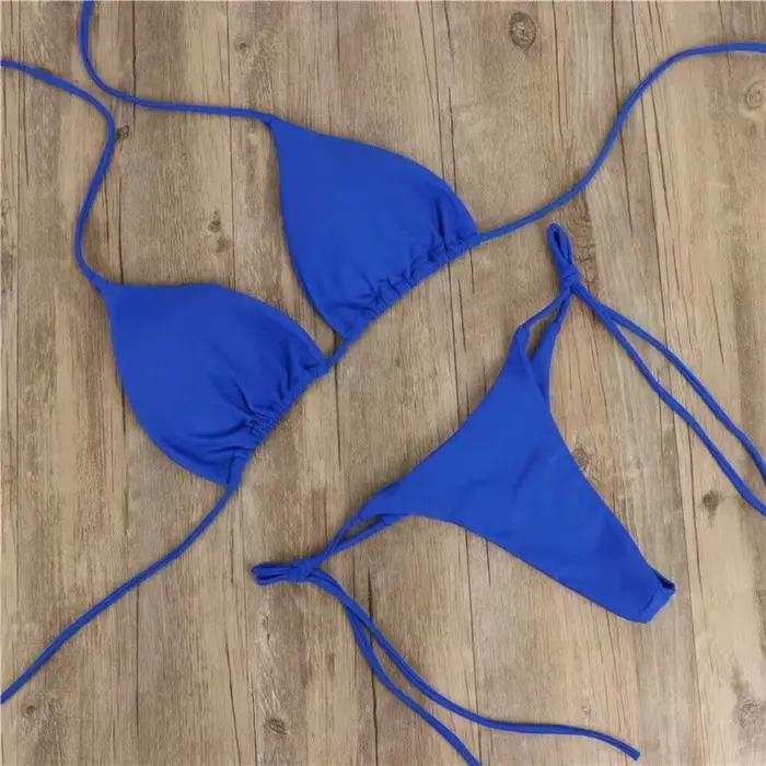 Ensemble de bikinis sexy, maillot de bain brésilien d'été pour femme, soutien-gorge et string, deux 