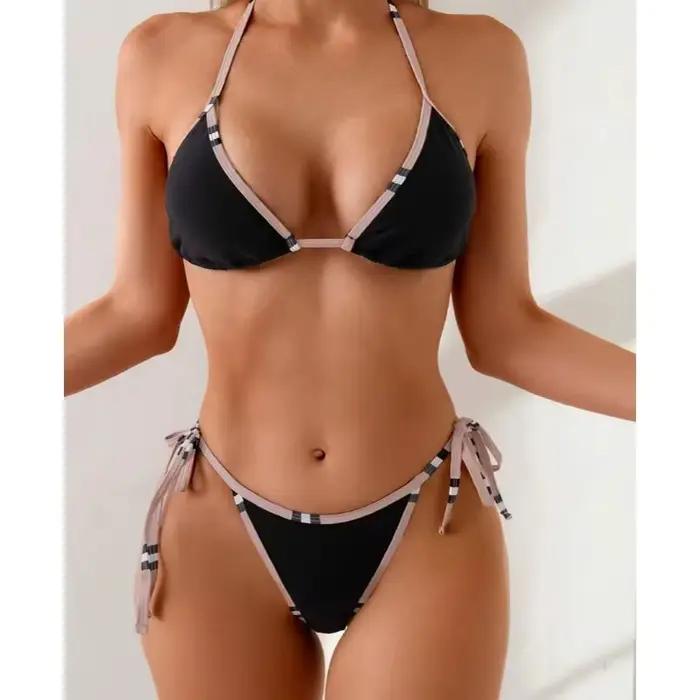 Nouveau modèle de maillot de bain bikini sexy pour femme, froncé et ajusté, style trois points, pour