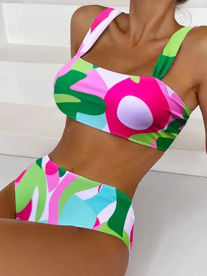 Taille haute Bikini 2025 femmes maillot de bain maillots de bain femme Sexy Bandeau Bikinis ensemble