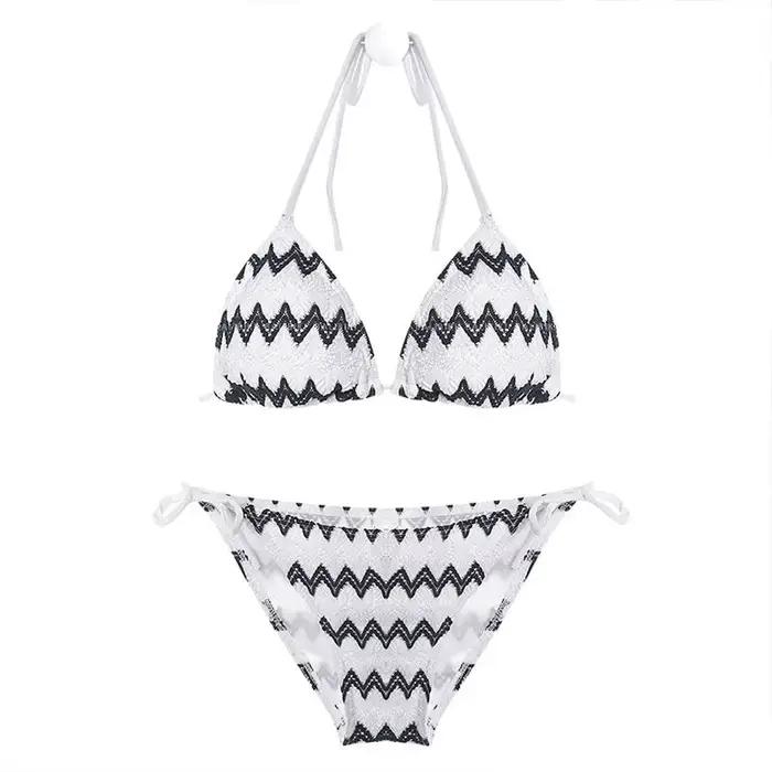Coréen nouveau Bikini noir et blanc Sexy rassemblé petits seins et vous fait paraître mince sur la p