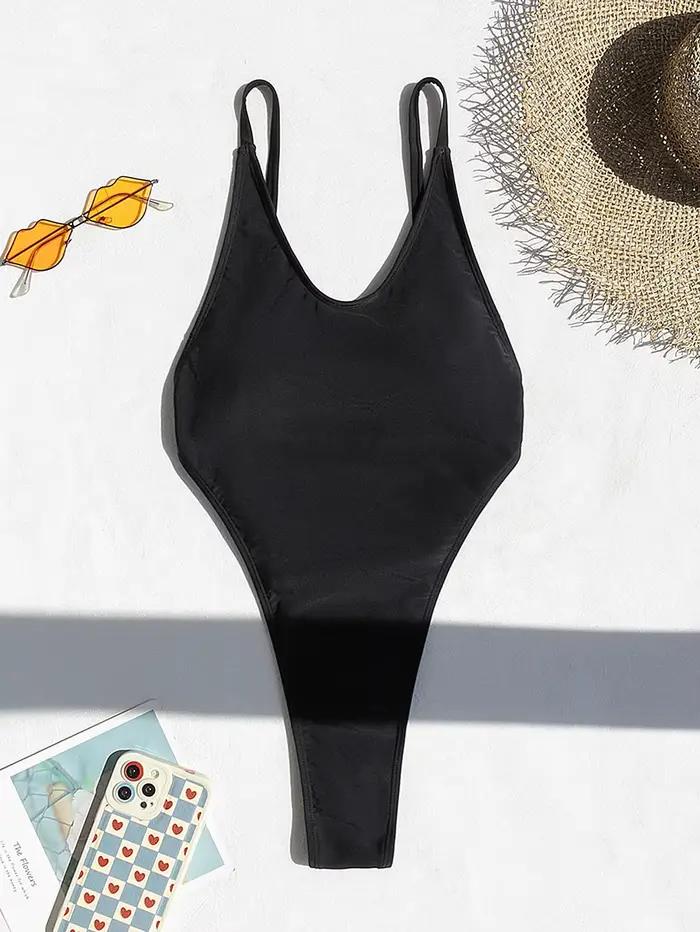 Femmes une pièce maillot de bain Sexy Bikini réglable mince Monokini été maillots de bain solide bod