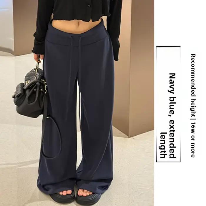 Pantalon de sport marron taille basse pour femme, taille haute, coupe cintrée, drapé décontracté, ja