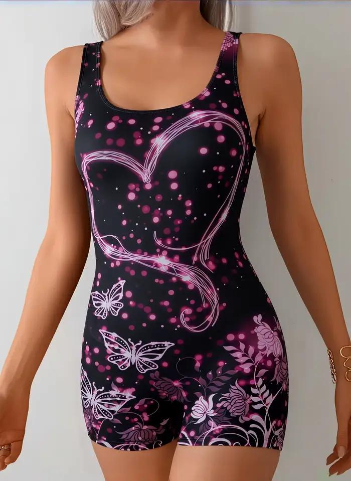 Maillot de bain une pièce sportif imprimé pour femme 2026 – Style vintage, sexy, pour la plage, tail