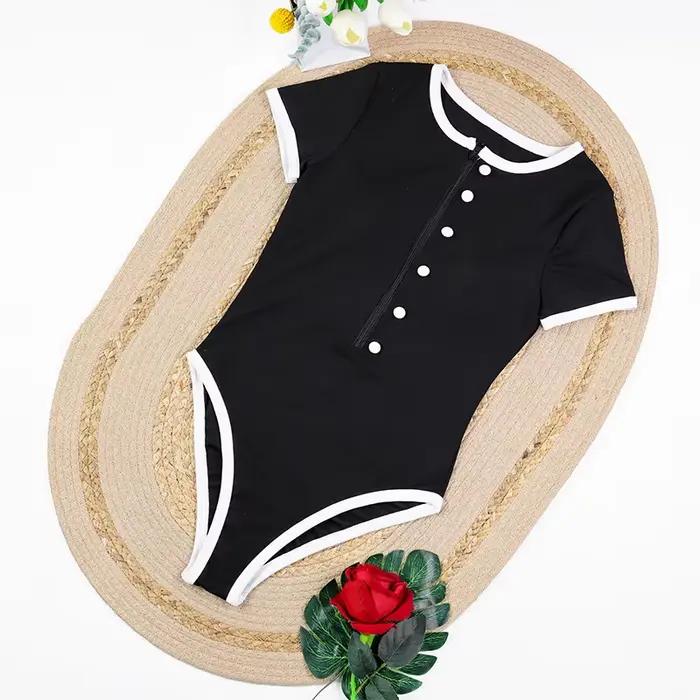Bikini une pièce maillot de bain 2026 Vintage rétro maillots de bain femmes maillot de bain zippé ma