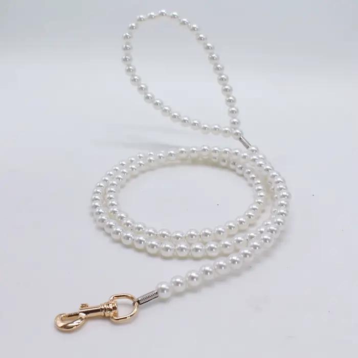 Laisse de luxe pour animaux de compagnie en perles, réglable, pour petits chiens et chats, idéale po