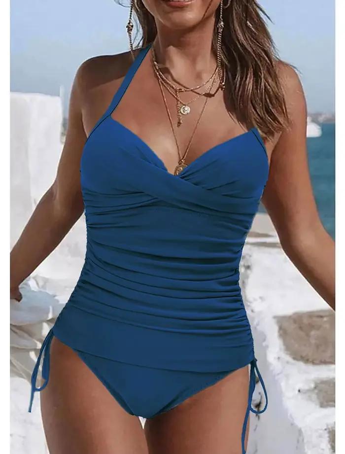 Maillots de bain une pièce de luxe pour femmes, imprimé léopard classique, vêtements de plage, ensem