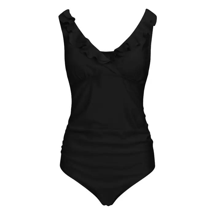 Femme enceinte Sexy maillot de bain maternité solide dos nu Bikinis Falbala à volants maillots de ba