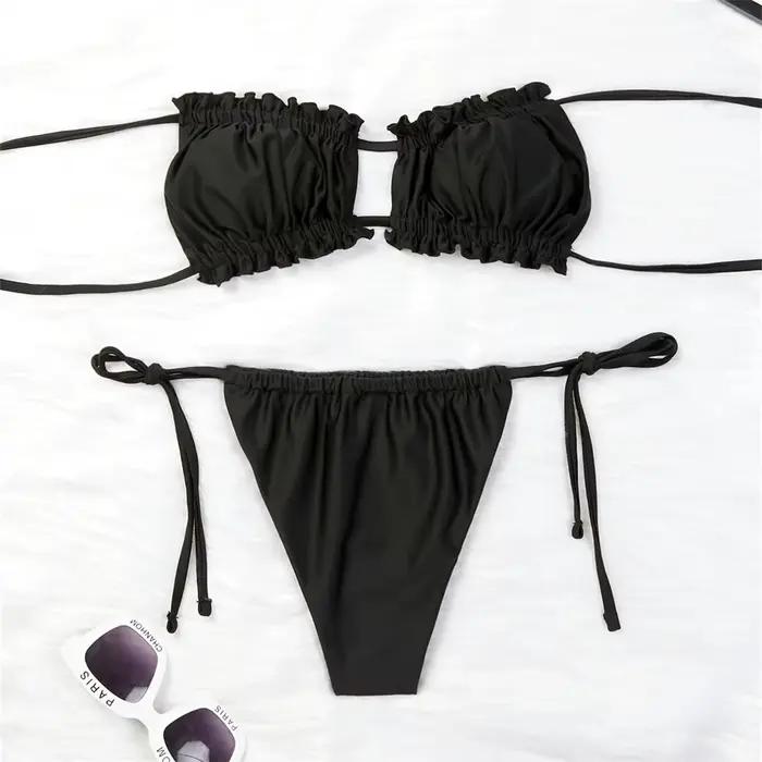 Bikinis froncés Sexy String Maillot De Bain femmes Extrem maillot De Bain Bikini Maillot De Bain ten