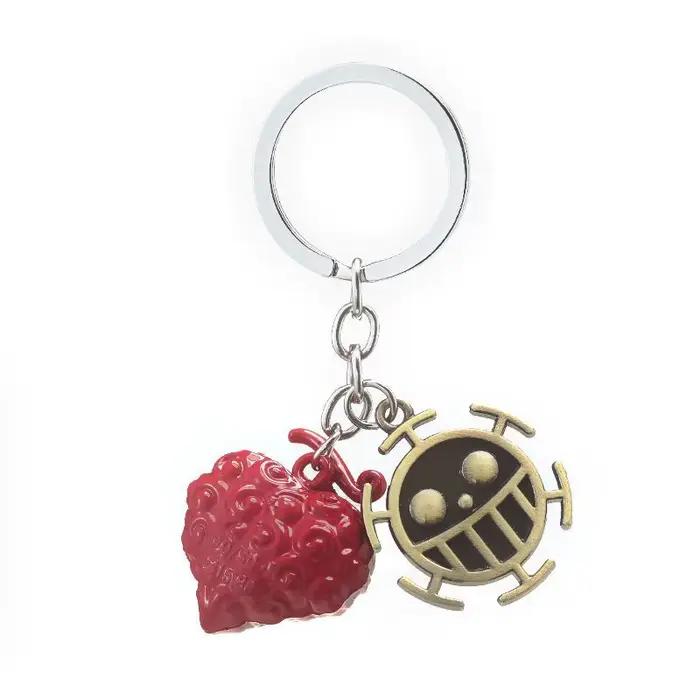 Porte-clés One Piece Trafalgar Law Fruit du Diable, mignon style dessin animé, pendentif 2D personna