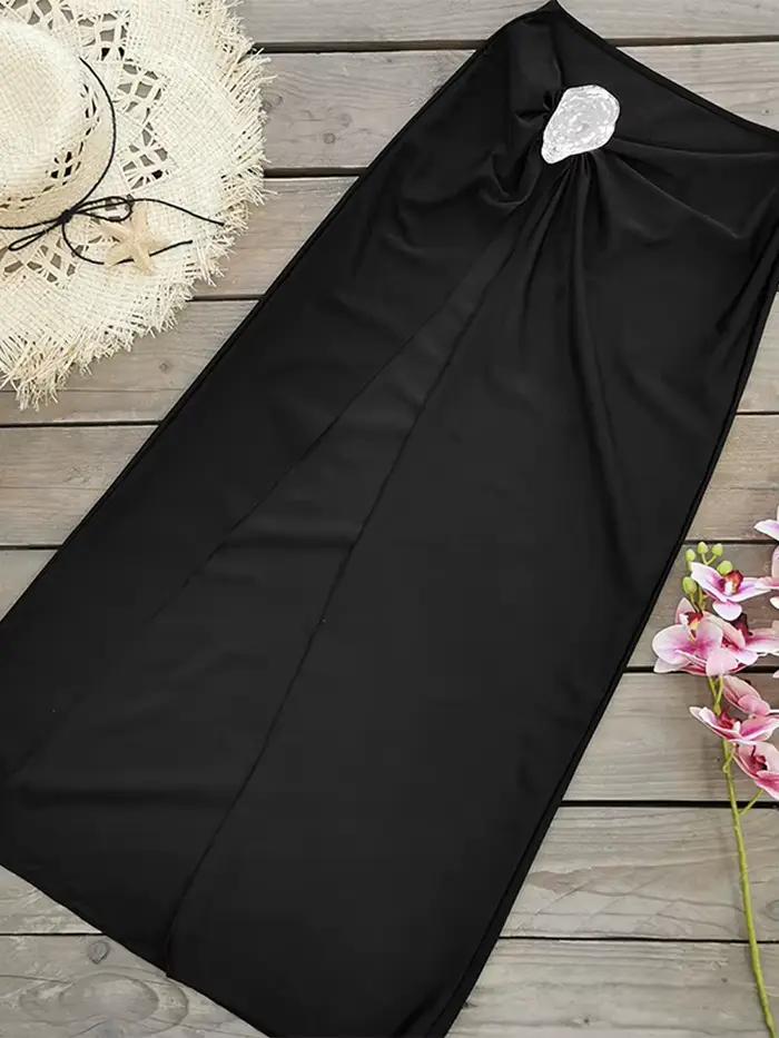 Sexy sans bretelles Bikini 3 pièces costumes femmes fronde dos nu maillots de bain avec taille basse