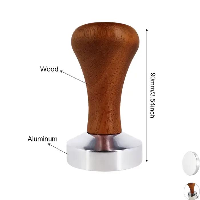 51mm 53mm 58mm Espresso Tamper Café Barista Base Plate Café Tampers Avec Manche En Bois