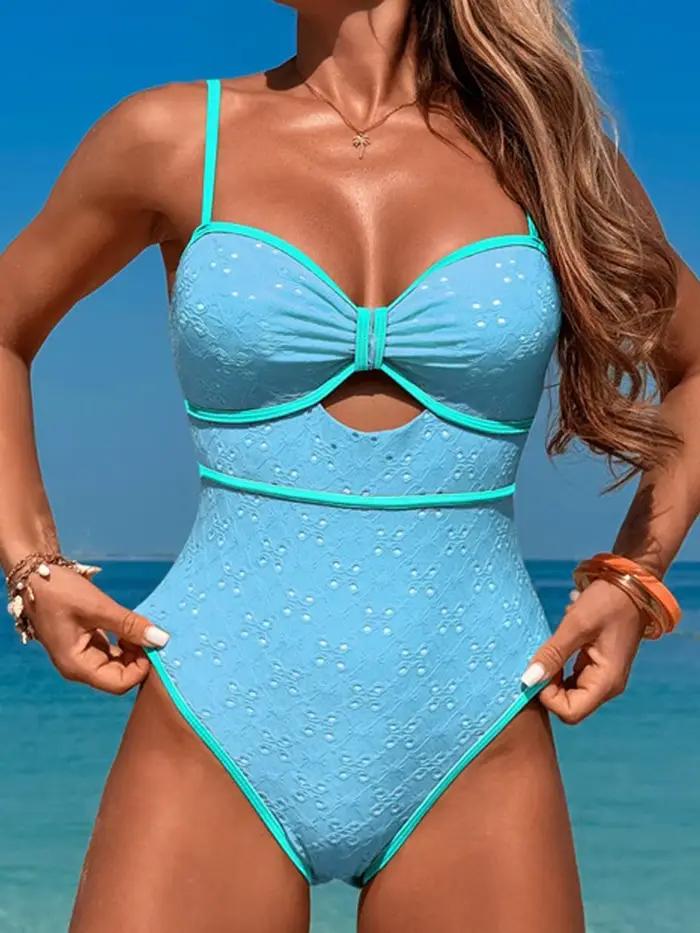 2025 évider maillot de bain femmes une pièce solide Sexy maillots de bain femme été baigneurs bain n