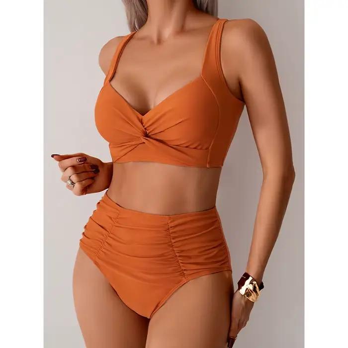 Taille haute Sexy Bikini ensemble Biquini maillots de bain femmes deux pièces maillot de bain maillo