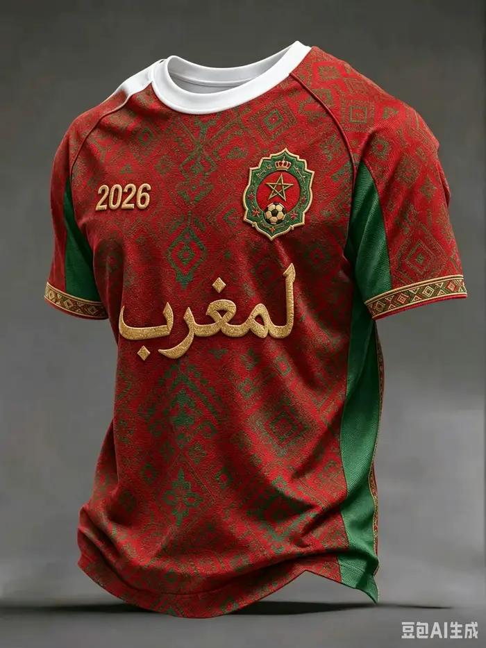 Maillot de football extérieur de l'équipe du Maroc, blanc, à manches courtes, T-shirt vert unisexe p