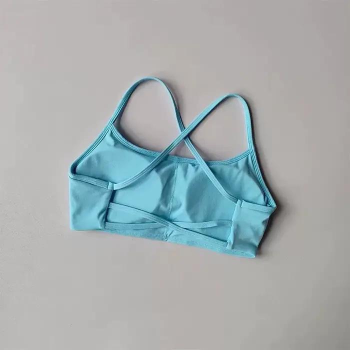 Soutien-gorge de sport dos croisé pour femme, résistant aux chocs, froncé, sexy, pour la gym, la cou